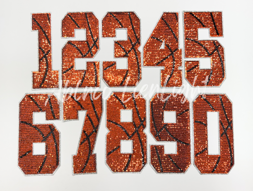 Basketball Numbers Game Day Sequin Patch Shirt