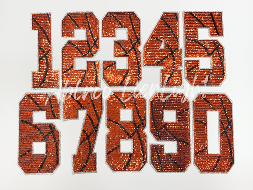 Basketball Numbers Game Day Sequin Patch Shirt