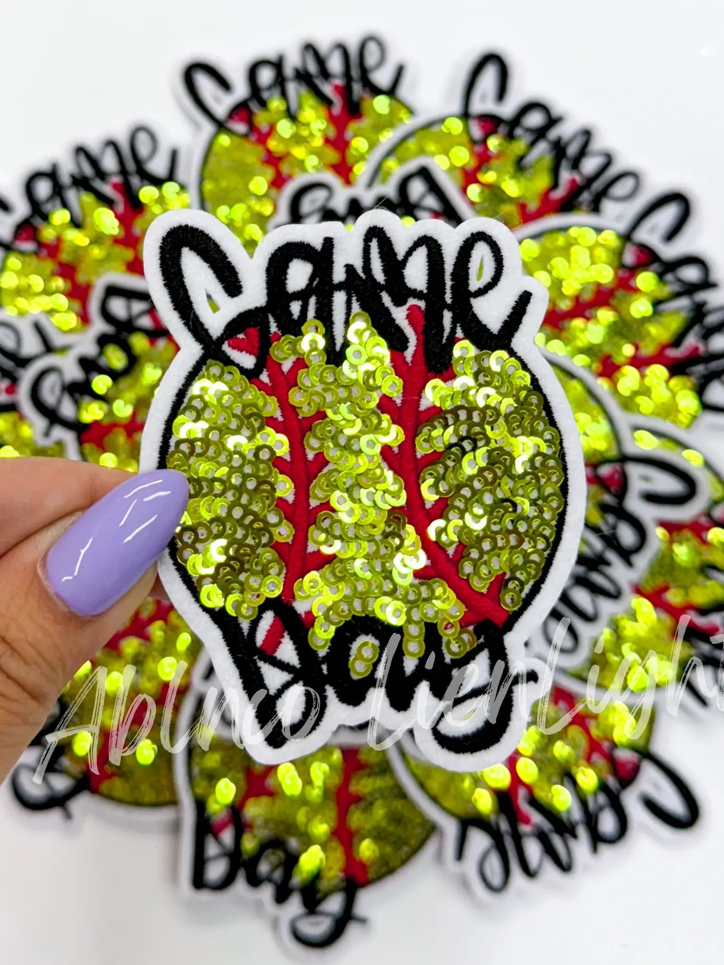 Game Day Softball Embroidery Sequin Patch