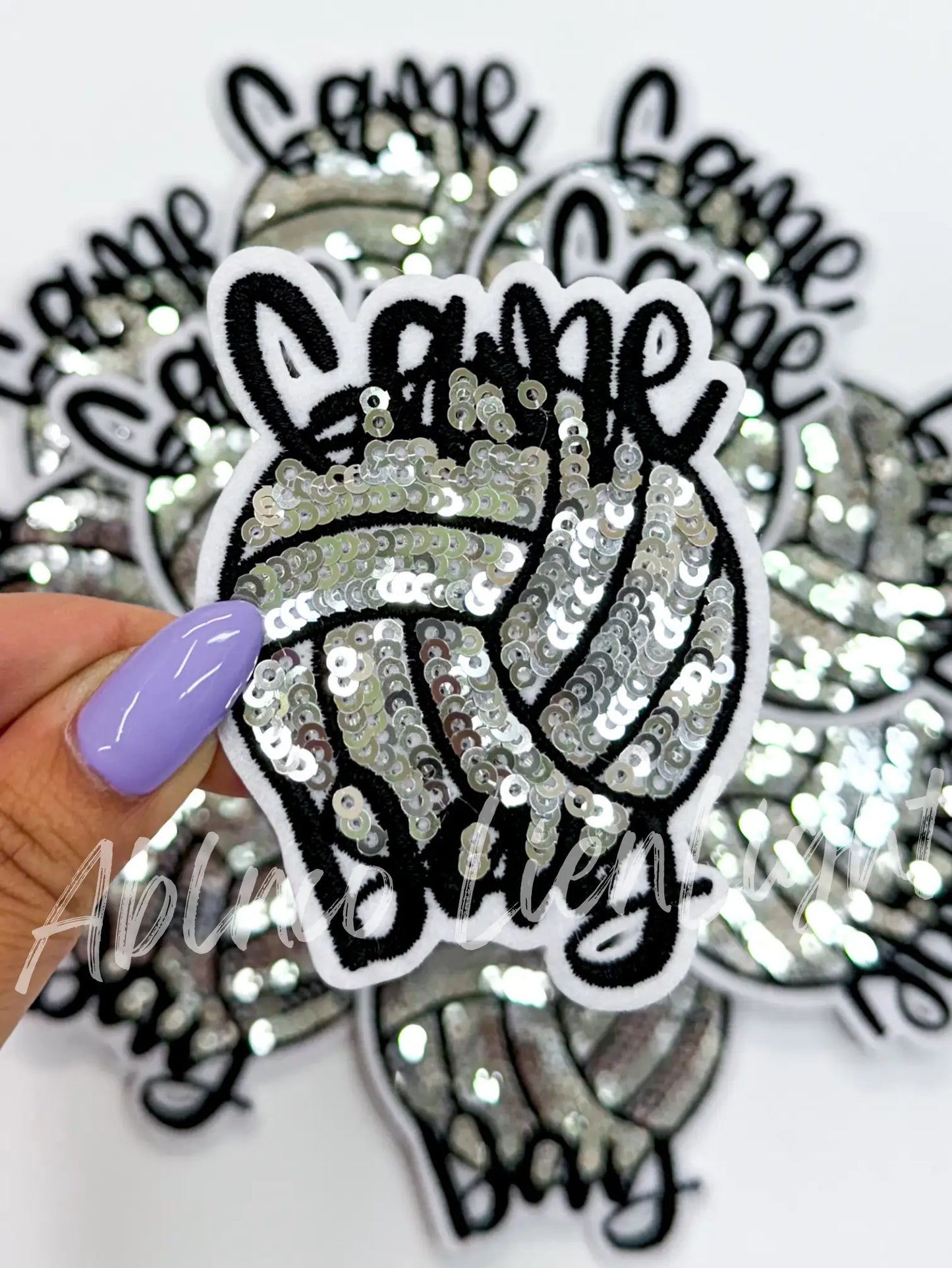 Game Day Volleyball Embroidery Sequin Patch