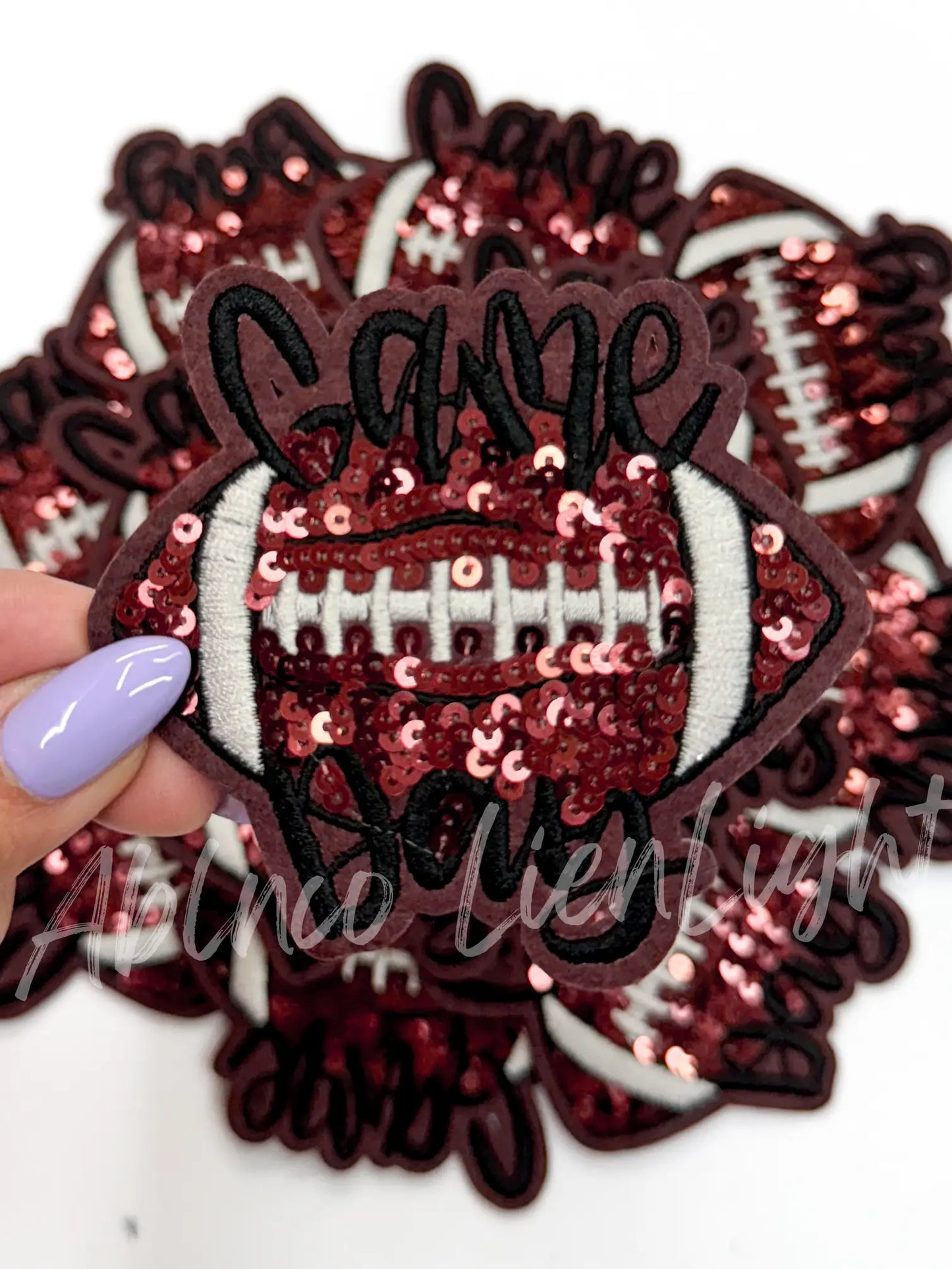 Game Day Football Embroidery Sequin Patch