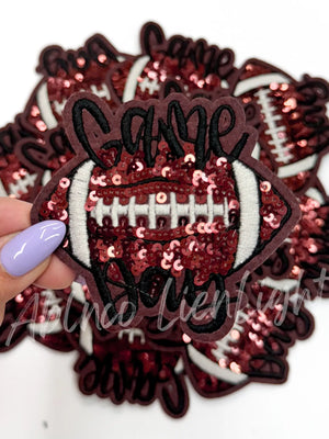 Navy Touchdown Sequins Embroidery Patch