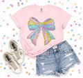 Pastel Big Bow Sequin Patch Tshirt