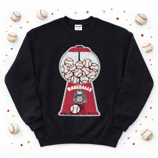 Baseball Gumballs Game Day Sequin Sweatshirt