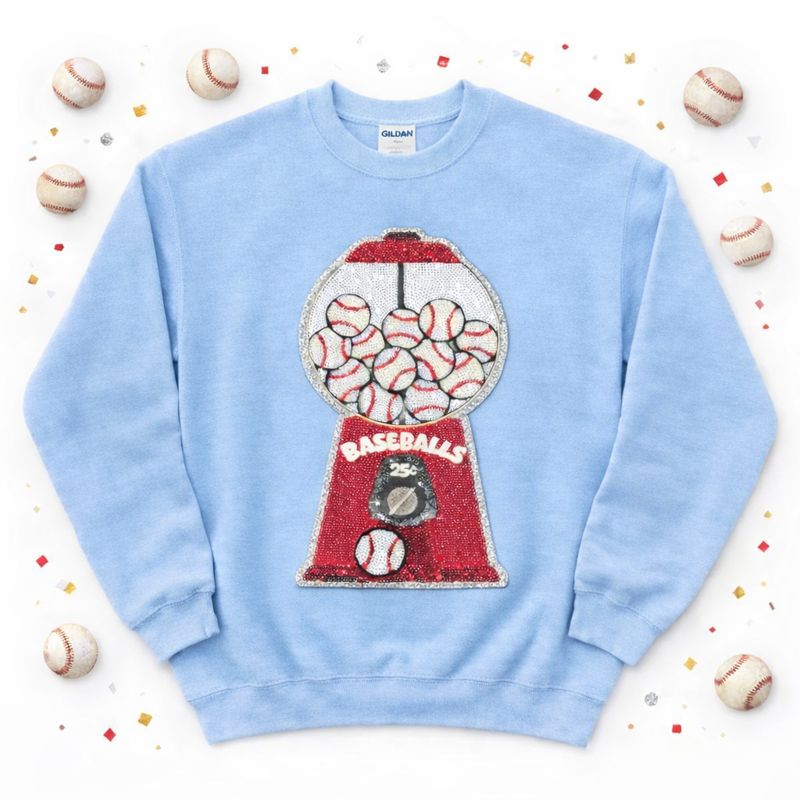 Baseball Gumballs Game Day Sequin Patch Shirt