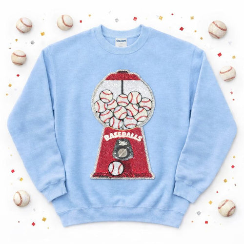 Baseball Gumballs Game Day Sequin Patch Shirt