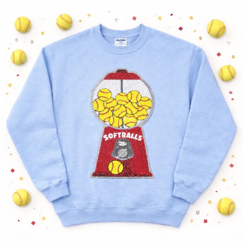 Softball Gumballs Sequin Patch Shirt