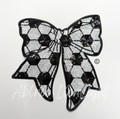 Soccer Bow Sequin Patch - Big