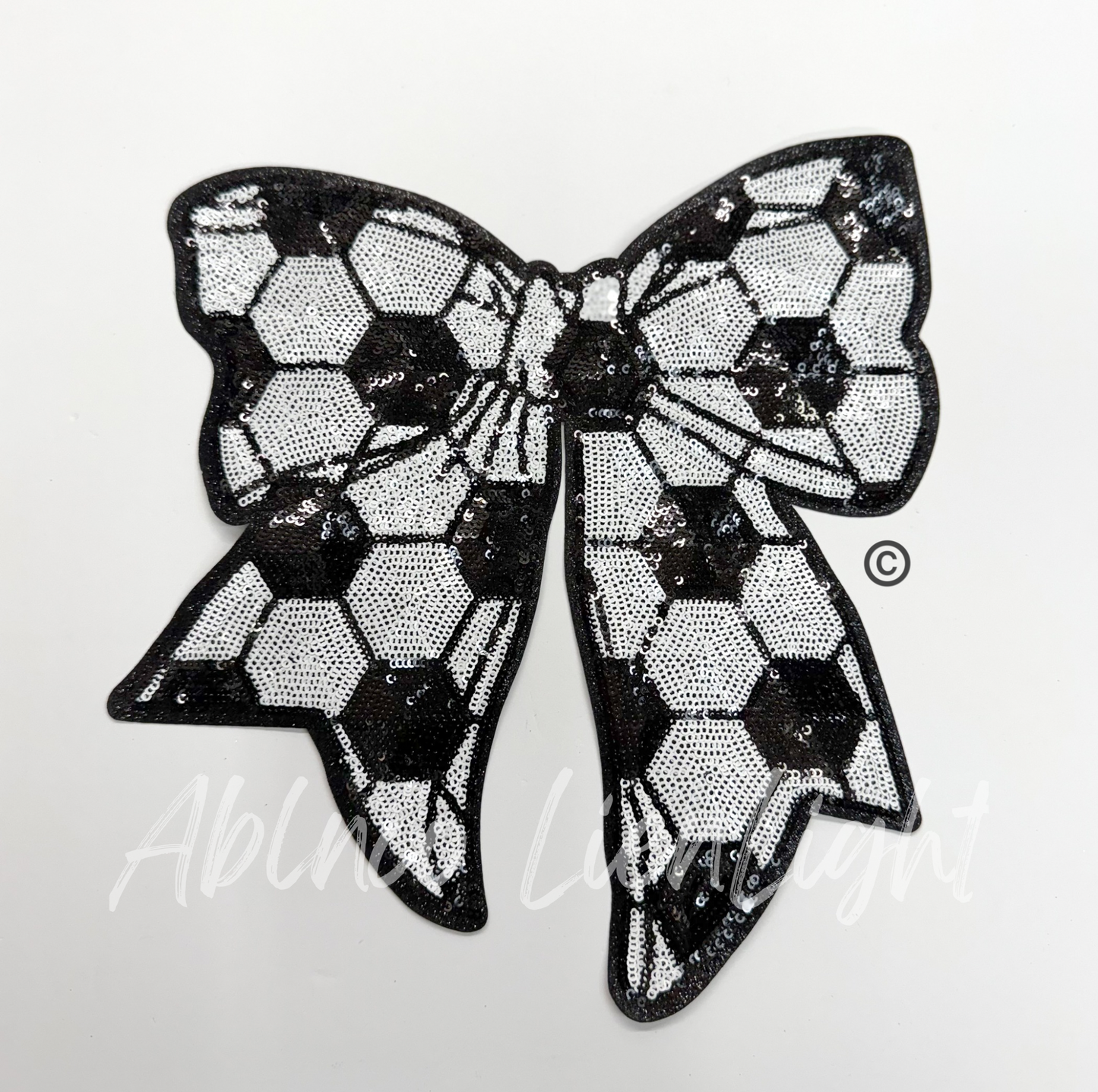 Soccer Sequins Bow Patch - Big