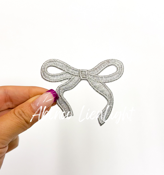 Silver Dainty Bow Patch