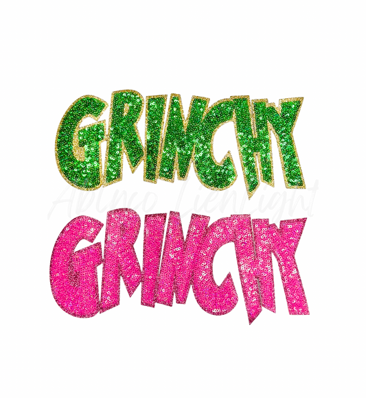 Grinchy Sequin Christmas Patch