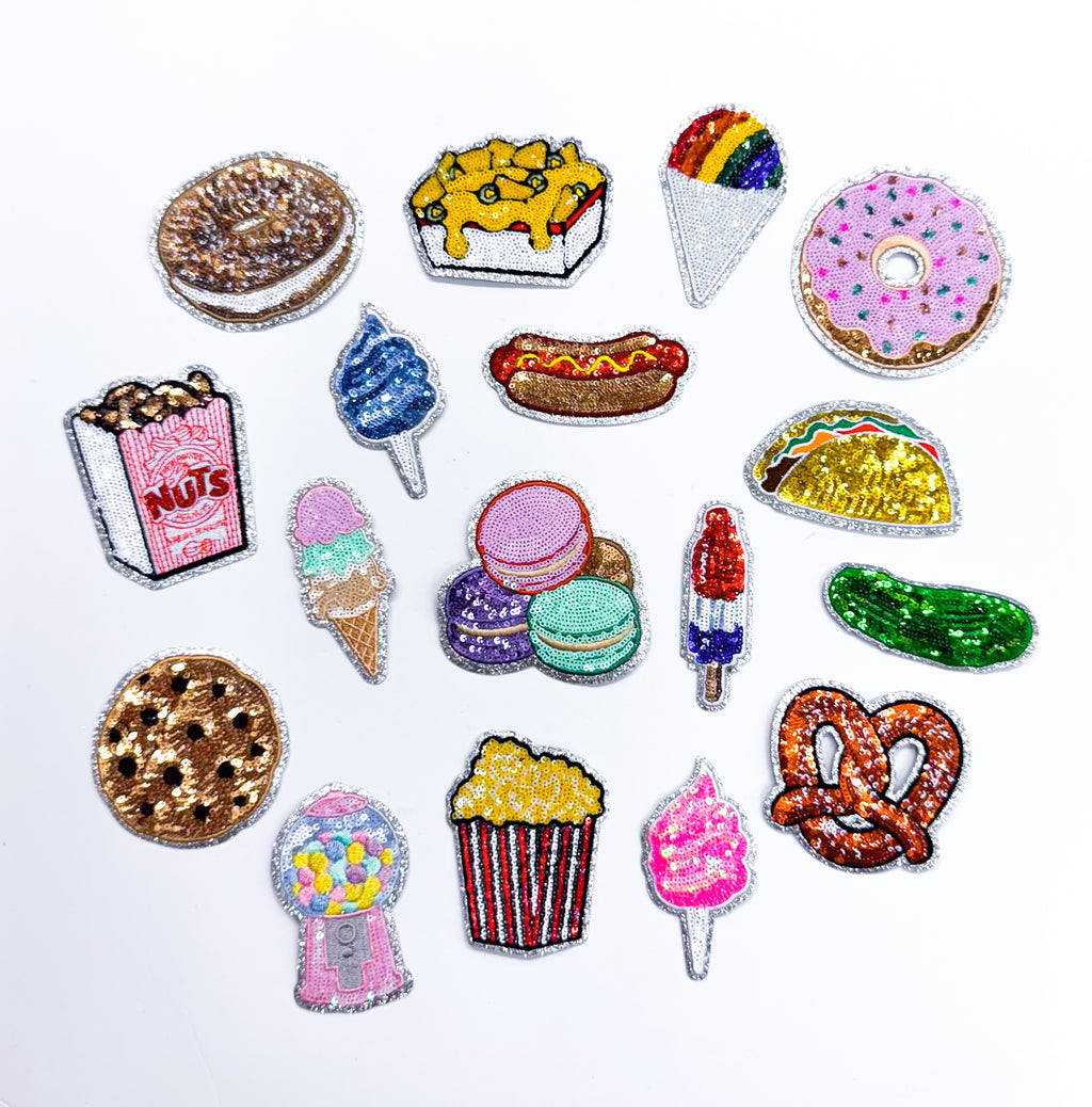 Bagel & Cream Cheese Food Sequin Patch