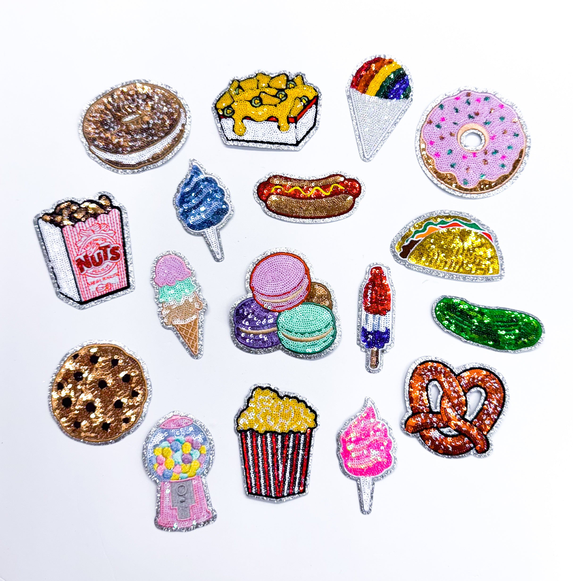 Bagel & Cream Cheese Food Sequin Patch