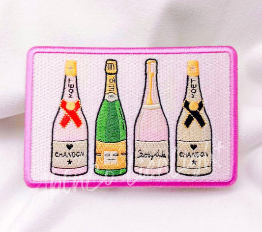 Champagne Bottles Embroidery Patch