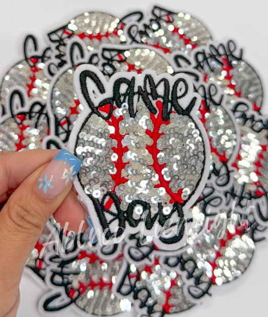 Game Day Baseball Embroidery Sequin Patch