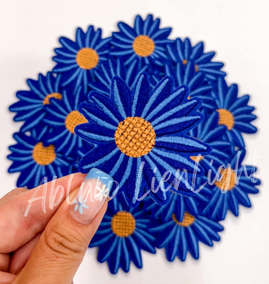 Royal Blue Daisy Embroidery Patch