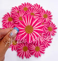 Hot Pink Daisy Embroidery Patch
