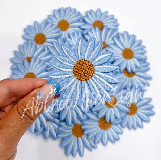 Light Blue Daisy Embroidery Patch