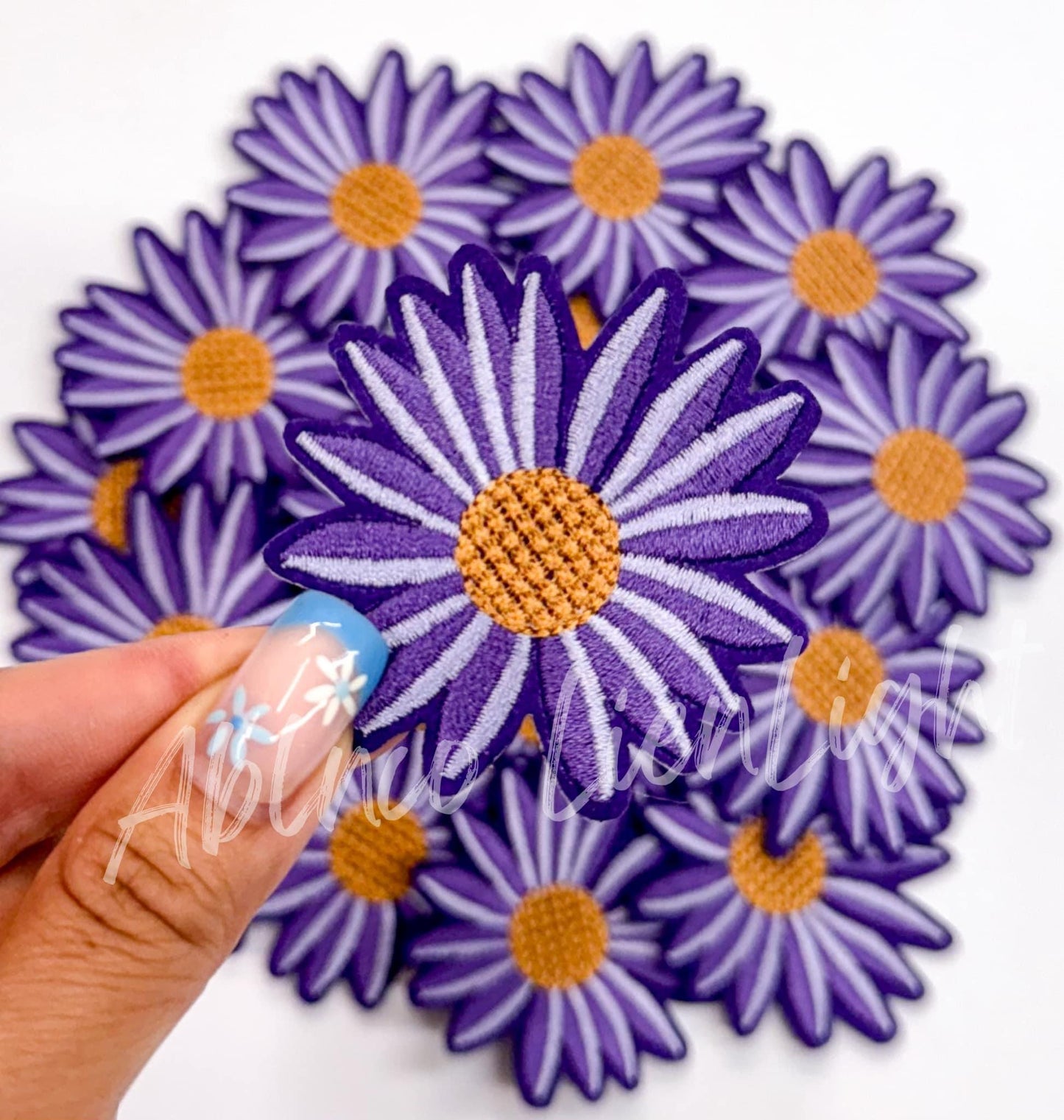 Purple Daisy Embroidery Patch