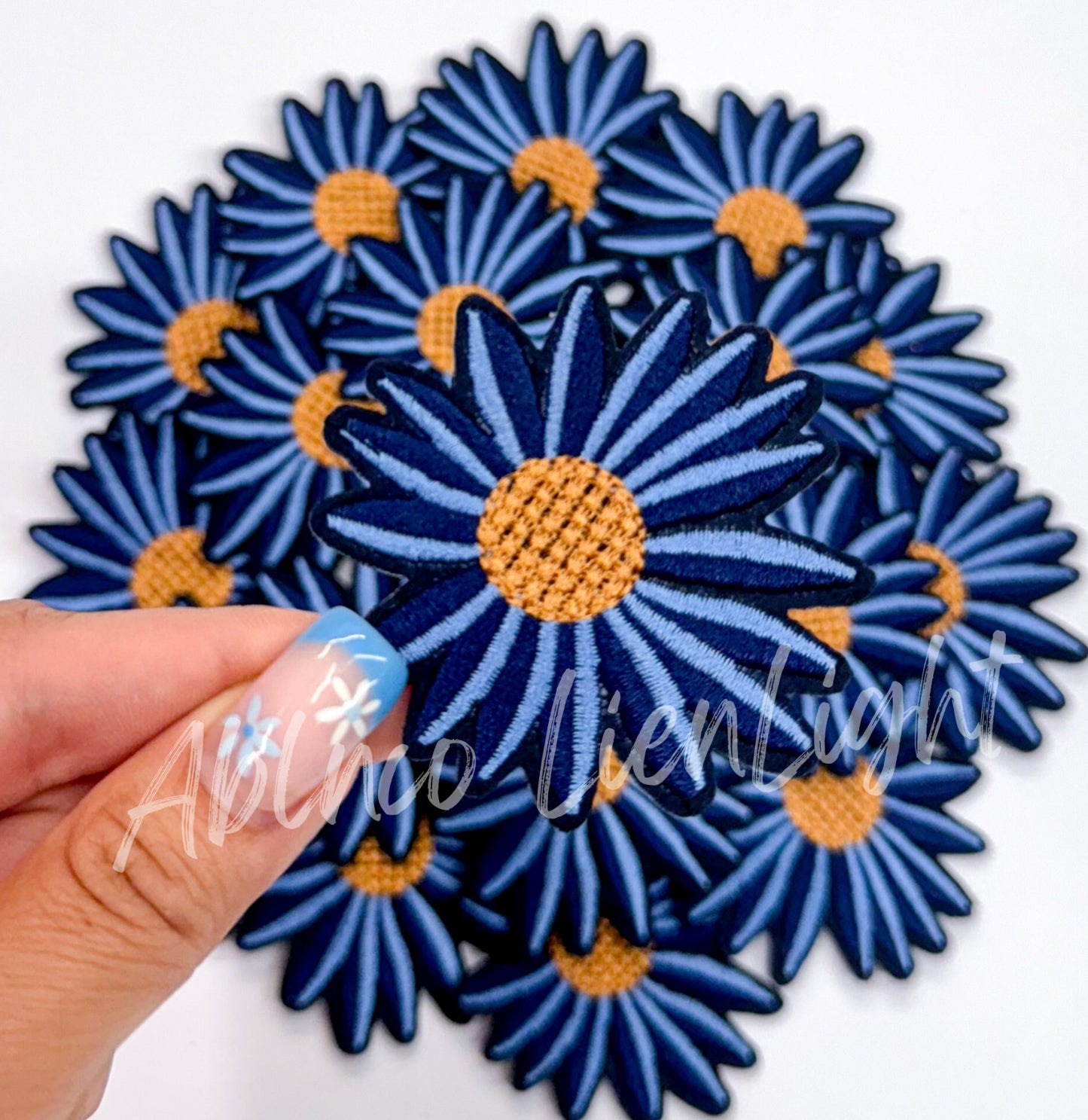 Navy Daisy Embroidery Patch