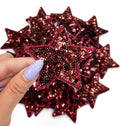 3” Maroon Sequin Star Embroidery Patch