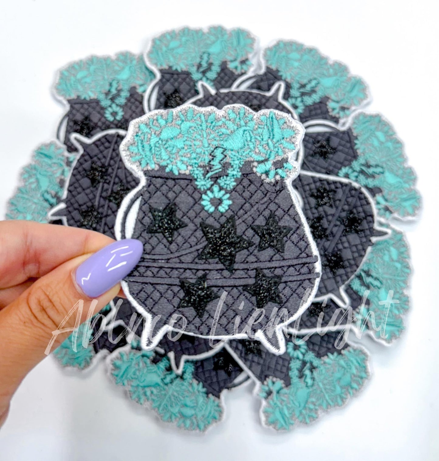 Turquoise Cauldron Embroidery Patch