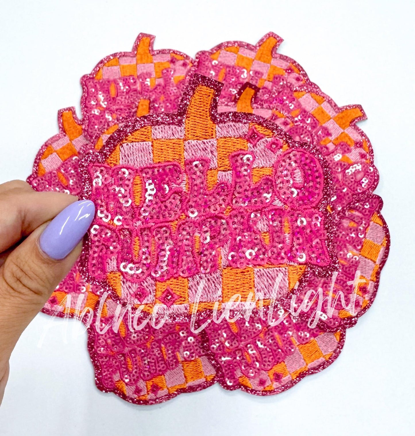 Hello Pumpkin Sequin Embroidery Patch