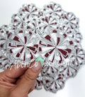 Maroon Silver Cheer Pom Pom Embroidery Patch ©️