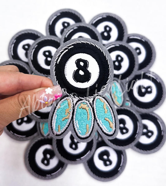 8 Ball Turquoise Embroidery Patch