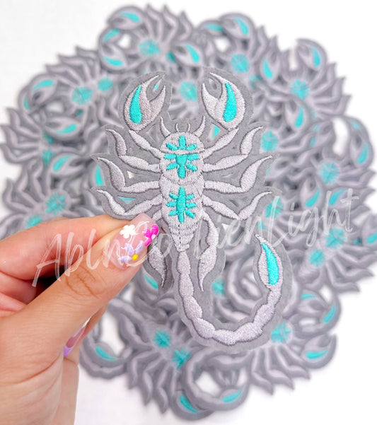 Turquoise Scorpion Embroidery Patch