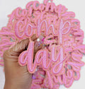 Pink Comp Day Embroidery STICKER Adhesive Patch