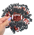 Black Touchdown Glitter ADHESIVE STICKER Patch