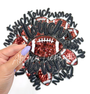Navy Touchdown Sequins Embroidery Patch