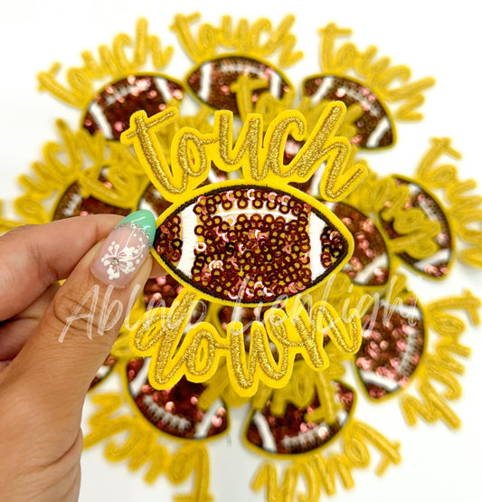 Gold Touchdown Sequins Embroidery Patch