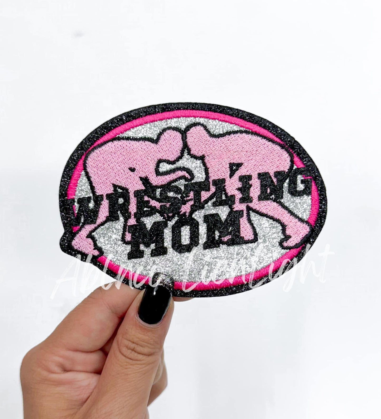 Wrestling Mom Glitter Embroidery Patch©️