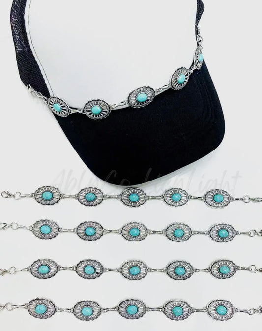 Silver Concho Turquoise Trucker Hat Chain