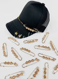 Brown Crystal Trucker Hat Pin