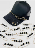 Black Crystal Trucker Hat Pin