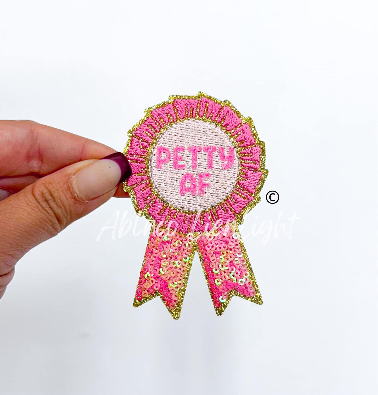 Petty AF Ribbon Sequin Embroidery Patch