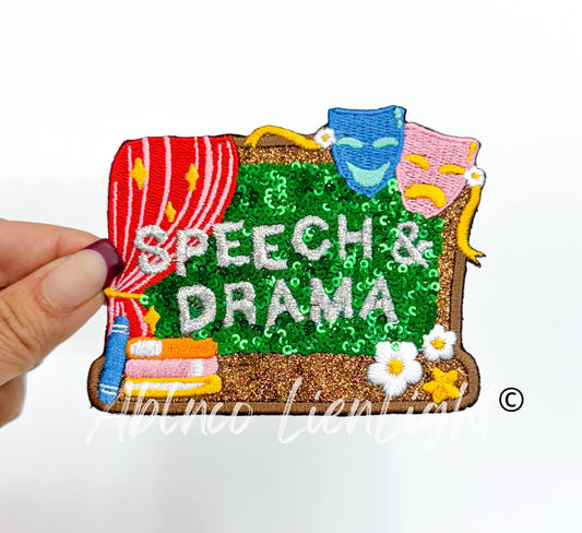 Speech & Drama Sequin School Teach Embroidery Patch