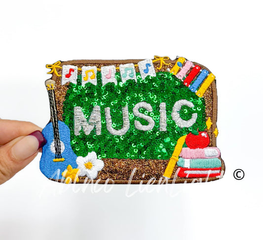 Music Sequin School Teach Embroidery Patch