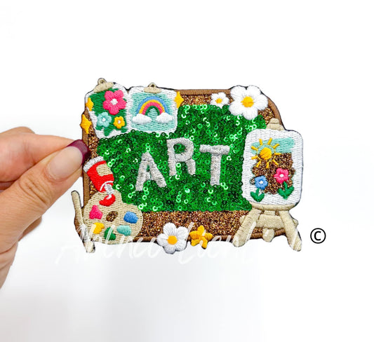 Art Sequin School Teach Embroidery Patch