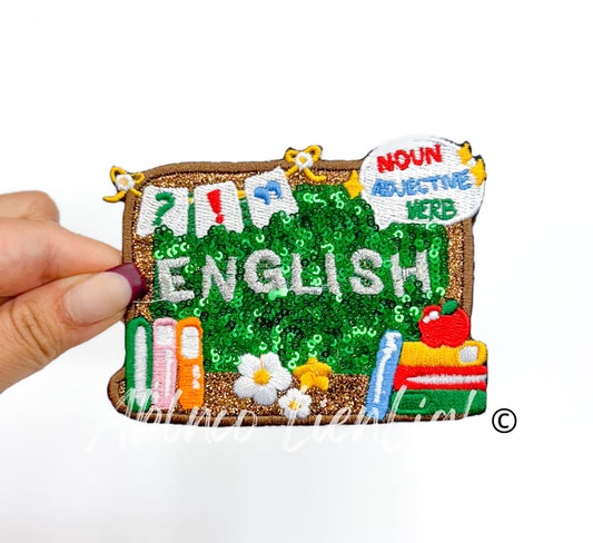 English Sequin School Teach Embroidery Patch