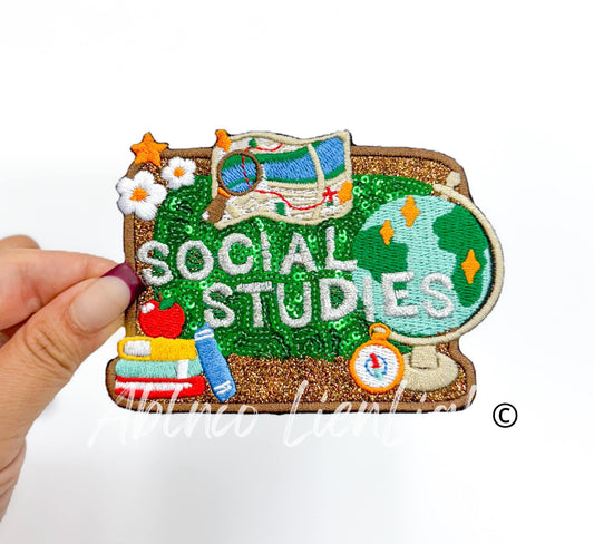 Social Studies Sequin School Teach Embroidery Patch