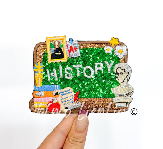 History Sequin School Teach Embroidery Patch