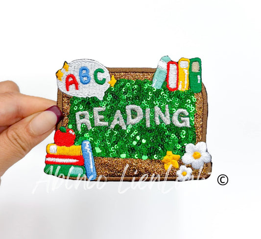 Reading Sequin School Teach Embroidery Patch