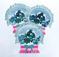 Dreaming of a Turquoise Snow Globe Christmas Sequin Patch - Large