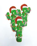 Cactus Lights Christmas Sequin Patch - Large