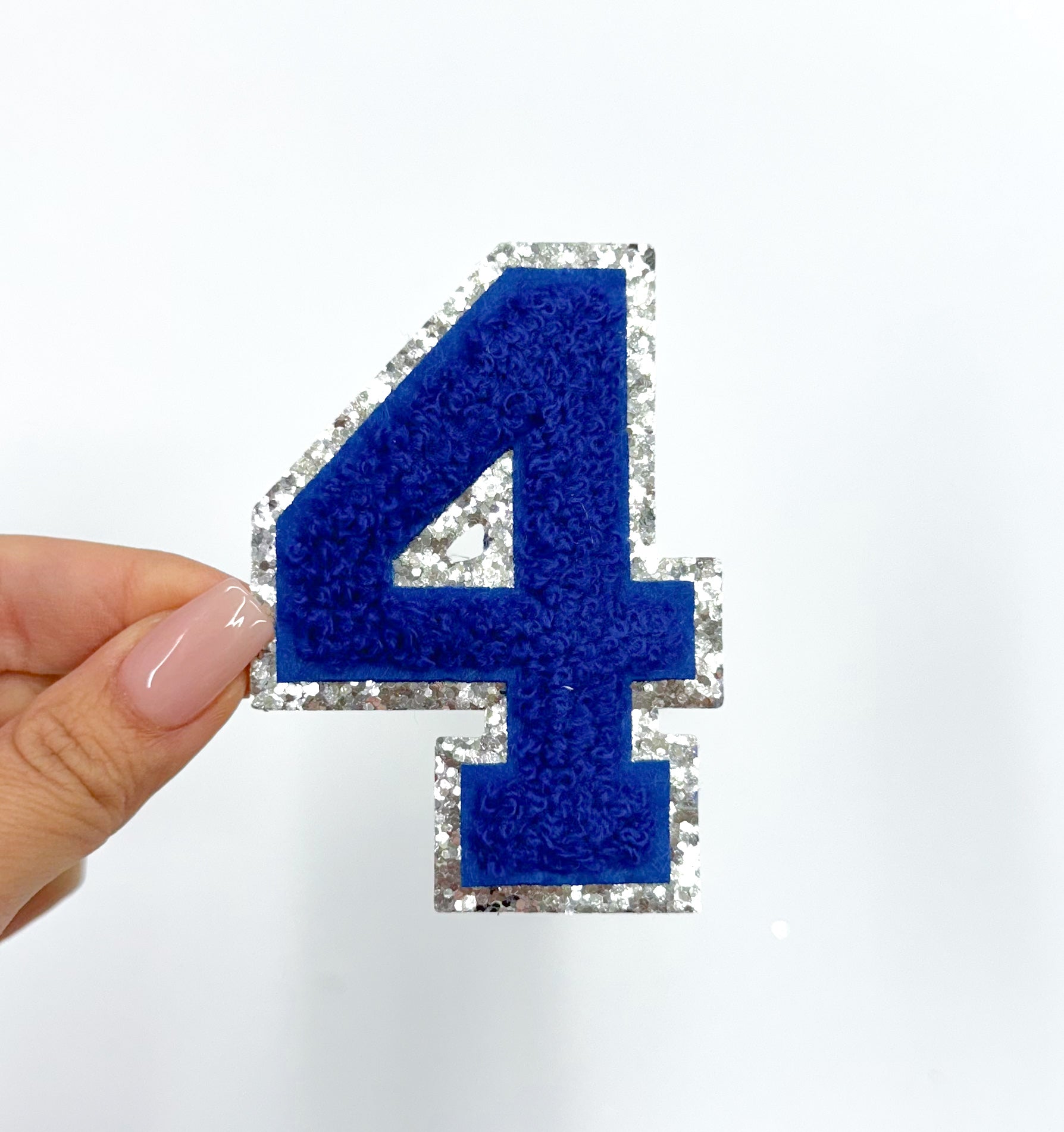 Royal Silver Chenille Embroidery Patch