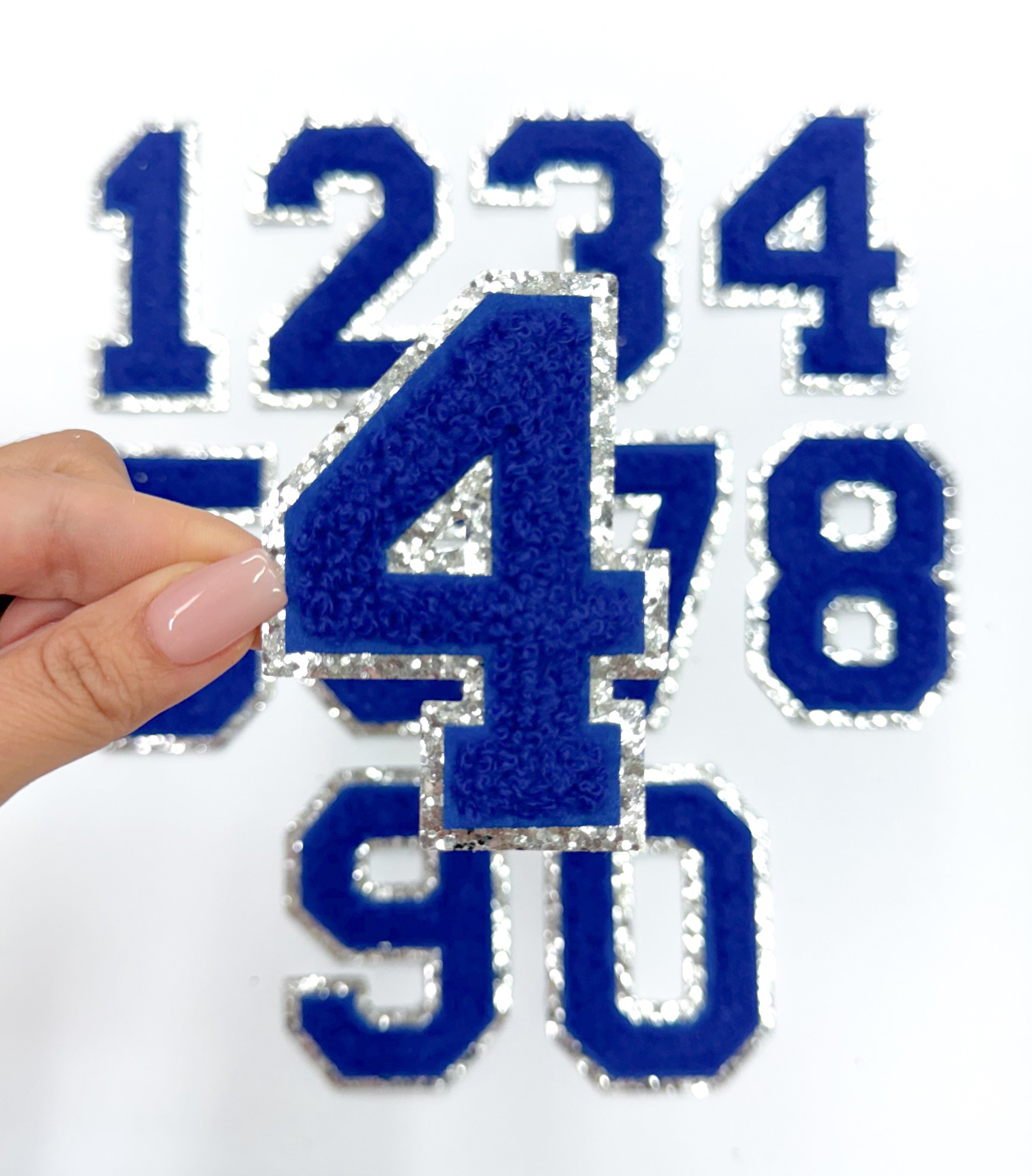 Royal Silver Chenille Embroidery Patch